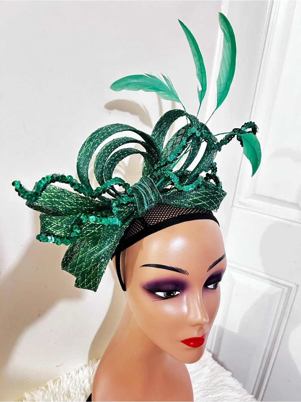Green Feathered Cocktail Fascinator Headband
